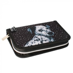 Penar neechipat cu 1 compartiment si 2 extensii,model Doggy,negru,20x14x4 cm