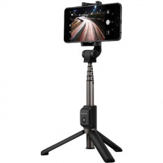 Selfiestick Tripod Bluetooth Negru foto