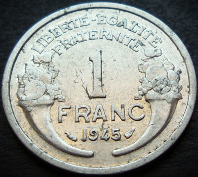 Moneda istorica 1 FRANC - FRANTA, anul 1945 * cod 5290 foto