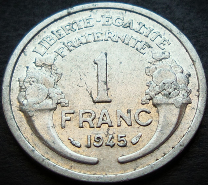 Moneda istorica 1 FRANC - FRANTA, anul 1945 * cod 5290