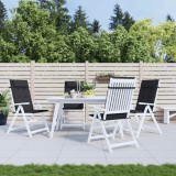 Gossi perne de scaun cu spatar inalt, 4 buc, negru, tesatura oxford