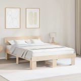 VidaXL Cadru de pat cu headboard Maro 160 x 200 cm Lemn masiv de pin