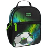Ghiozdan Fotbal pentru gradinita, 1 compartiment,negru cu verde,20x9x25 cm