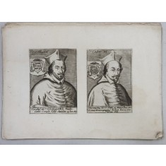 Lot gravuri secol 18, Cardinali, Episcopi,