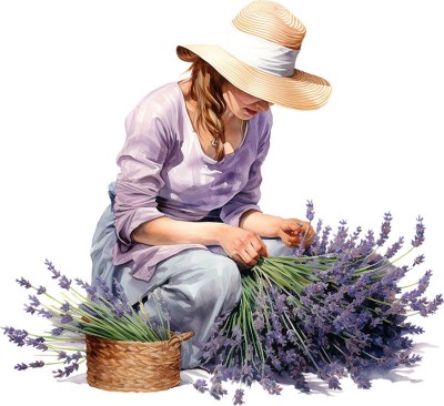 Sticker decorativ, Lavanda, Mov, 65 cm, 1339STK-1 foto