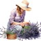 Sticker decorativ, Lavanda, Mov, 65 cm, 1339STK-1