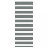 VidaXL Jaluzea tip zebra gri &icirc;nchis lățime țesătură 60,9 cm poliester