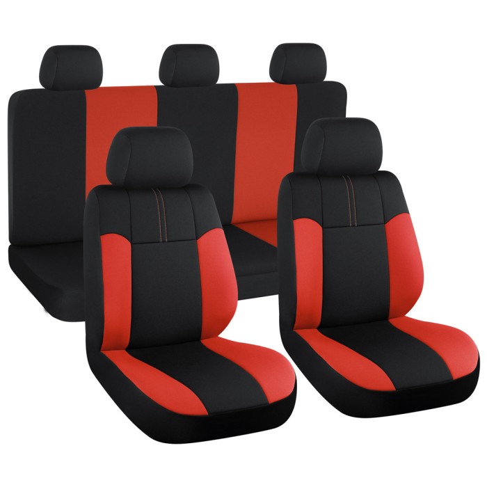 Set huse scaune Dacia Logan II (2012-2020) Trend Negu-Rosu