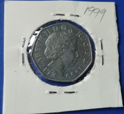 M3 C50 - Moneda foarte veche - Anglia - fifty pence - 1999 foto