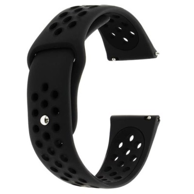 Curea silicon compatibila Huawei Watch GT 2 Pro, telescoape Quick Release, 22mm, Negru Carbon foto