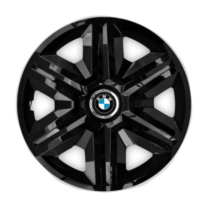 Set 4 capace roti Hubcaps fast black R16 Compatibil Cu BMW