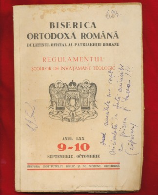 &amp;quot;Regulamentul scolilor de invatamant teologic&amp;quot; - 1952 - Revista BOR foto