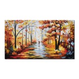Tablou indragostiti gigant pictat manual living, dormitor, Impreuna pentru totdeauna, 140x80cm ulei in cutit efect 3D