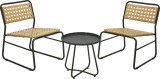 Set mobilier gradina 2 scaune cu masa, structura metalica si impletitura ratan sintetic