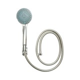 Set para dus cu 5 functii, furtun zincat 1,5 m si suport perete, crom