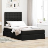 vidaXL Pat cu storage cu saltea Negru 120 x 190 cm Piele artificială 3371894