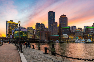 Fototapet autocolant City46 Boston in amurg, 200 x 150 cm foto