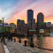 Fototapet autocolant City46 Boston in amurg, 350 x 200 cm