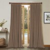 Draperie din catifea cu rejansa din bumbac tip fagure, Madison, 200x210 cm, densitate 700 g/ml, Coffee, 1 buc