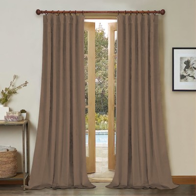 Draperie din catifea cu rejansa din bumbac tip fagure, Madison, 200x210 cm, densitate 700 g/ml, Coffee, 1 buc foto