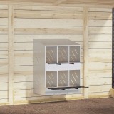 VidaXL Cubit pentru pui cu 6 compartimente, metal argintiu galvanizat