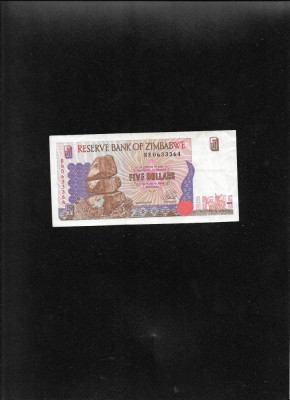 Zimbabwe 5 dollars 1997 seria0633364 foto