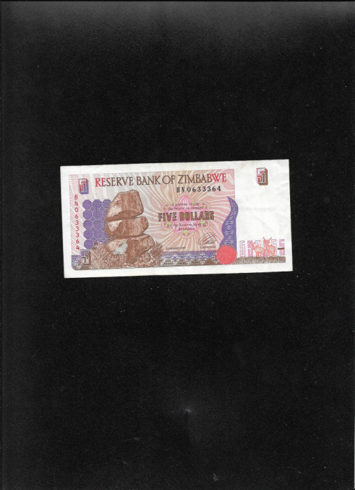 Zimbabwe 5 dollars 1997 seria0633364