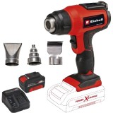 Einhell TE-HA 18 Li PXC + Starter Kit - Suflanta cu aer cald 550 grade C 200 l/min + Set 1 acumulator si incarcator Li-Ion 18 V 4 Ah