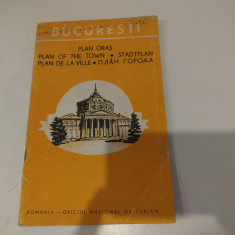 Plan Oraș. București. Ghid turistic vintage, 1970. Oficiul Național de Turism