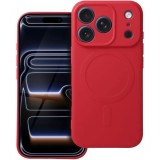 Husa MagSafe pentru Apple iPhone 17 Pro, OEM, Silicone Mag, Rosie