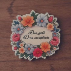 Topper floral personalizat &ndash; 5 cm &ndash; Back to School