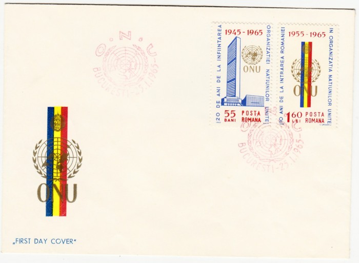 C12 - FDC Romania - ONU - LP600 - 1965