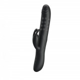 Vibrator Rabbit Colin 4 Moduri Rotatii 7 Moduri Vibratii Silicon USB Negru 25 cm