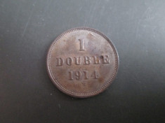 Guernsey _ 1 double _ 1914 _ moneda din bronz , rara foto