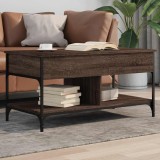 VidaXL Măsuță de cafea stejar maro 100x50x50 cm lemn prelucrat/metal 845370