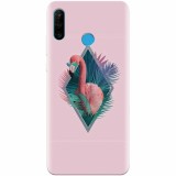 Husa silicon pentru Huawei P30 Lite, Flamingo With Sunglass