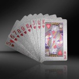 Carti de Joc Poker Silver Casino, Aspect Euro, Plastic Rezistent, Set 54 Carti