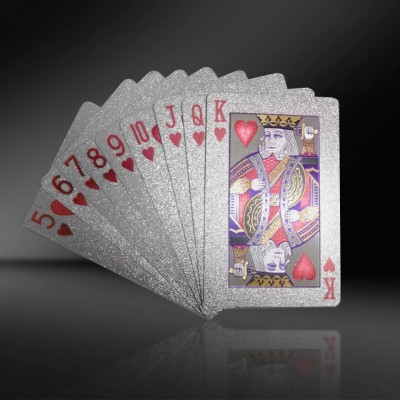 Carti de joc Silver Casino Poker, aspect Euro &amp;euro; foto
