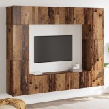 VidaXL Set comodă TV 8 pcs Lemn vechi 80 x 30 x 30 cm Lemn compozit