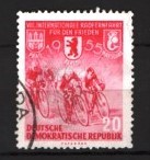 GERMANIA (DDR) 1955 &ndash; CICLISM, TIMBRU STAMPILAT, F138