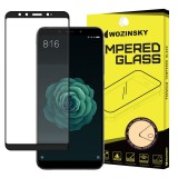 Folie Protectie Ecran WZK pentru Xiaomi Mi A2 (Mi 6X), Sticla securizata, Full Face, Full Glue, Neagra