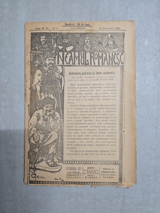 Neamul romanesc nr. 147-8/ 25.12.1909 - Director N. Iorga