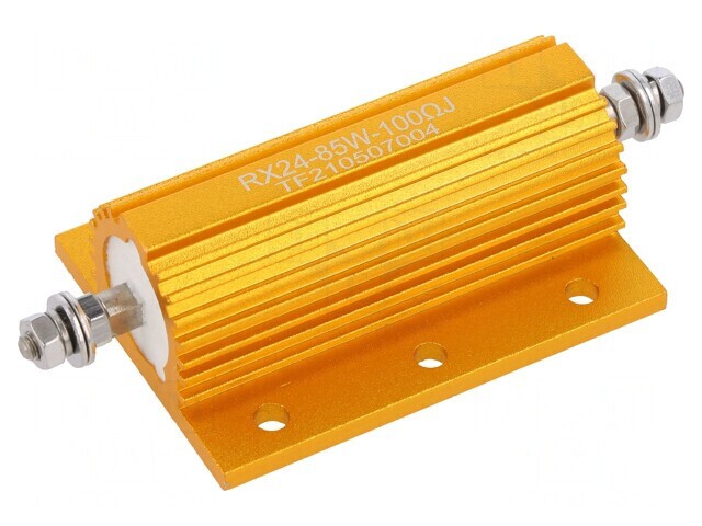 Rezistor bobinat cu radiator 100&Omega; 85W &plusmn;5% 50ppm/&deg;C
