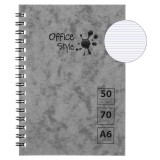 Caiețel Notițe, Office Style, Gri, Format A6, 50 File, Hartie de 70 g/mp, Copertă Moale, Spirala, Oem