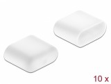 Protectie impotriva prafului pentru conector USB-C tata Alb set 10 buc, Delock 64096