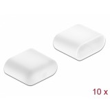 Protectie impotriva prafului pentru conector USB-C tata Alb set 10 buc, Delock 64096