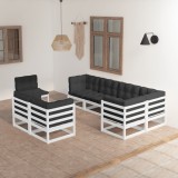 vidaXL Set mobilier de grădină cu perne, 8 piese, lemn masiv de pin 3076715
