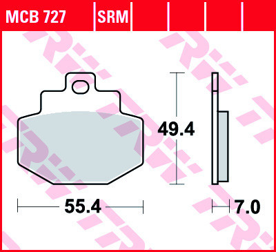 Set placute frana TRW MCB727 - Gilera Runner VX - VXR 125-200cc - Piaggio DNA - Super Hexagon 50-250cc - Vespa Granturismo - GTS 125-250cc foto