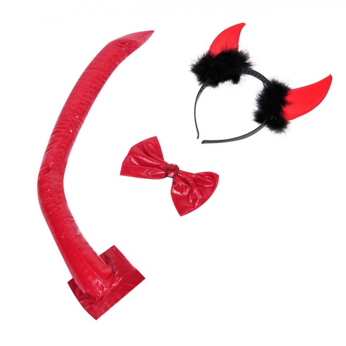 Set Deghizare Diavol, 3 Piese, Rosu