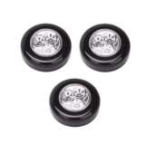 Cumpara ieftin Set 3x Lampa universala autoadeziva cu 3 LED-uri, utilizare baterii de tip AAA - Negru, Dactylion